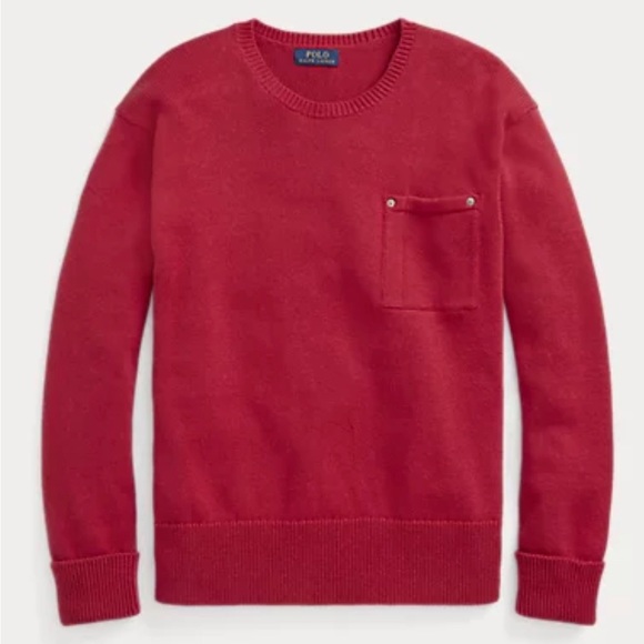 Polo Ralph Lauren Other - Polo Ralph Lauren Cotton Pocket Sweater Red Sz L